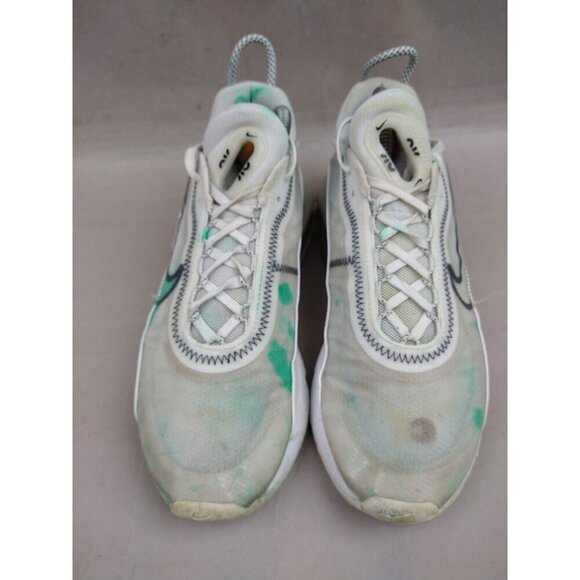 Nike Air Womens 2090 9.5 Triple White Paint Spatter Running Mesh Sneakers Shoes - Picture 2 of 13